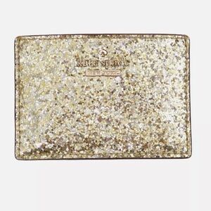 Gold Kate Spade Glitter Card Holder
